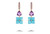 18 Karat Yellow Gold 0.12 Karat White Diamond Turquoise Flower Dangle Earrings