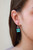 18 Karat Yellow Gold 0.12 Karat White Diamond Turquoise Flower Dangle Earrings