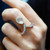 1.72 Carat White Pear Shape Diamond Carved Monument Solitaire Ring