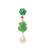 18 Karat Gold Green Jade 0.08 Karat White Diamonds Ruby "Froggy" Dangle Earrings