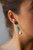 18 Karat Gold Green Jade 0.08 Karat White Diamonds Ruby "Froggy" Dangle Earrings