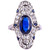 Art Deco Sapphire and Diamond Platinum Panel Ring
