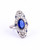 Art Deco Sapphire and Diamond Platinum Panel Ring