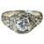 Art Deco Style 18 Karat White Gold Ring with G/SI1 Round Diamond