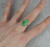 Art Deco Carved Jade Solitaire and 9 Carat White Gold Panel Ring