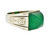 Art Deco Sugarloaf Chrysoprase 14 Karat White Gold Unisex Gemstone Ring