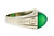 Art Deco Sugarloaf Chrysoprase 14 Karat White Gold Unisex Gemstone Ring