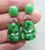 Art Deco Style Burma Jade Buddha Gold Diamonds Red Enamel Dangle Earrings