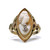 Art Deco 10 Karat Tri-Tone Cameo Diamond Ring