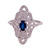 Sapphire & Diamond 14k White Gold Filigree .50 Carat Diamond Art Deco Style Ring