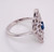 Sapphire & Diamond 14k White Gold Filigree .50 Carat Diamond Art Deco Style Ring