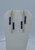 Art Deco Sapphire Diamond Dangle Drop Earrings Articulated 14 Karat White Gold