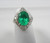 Vintage Fine Colombian Emerald & Diamond Engagement Platinum Ring