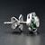 Fleur Rose French Cut Diamond with Emerald and Sapphire Stud Earrings
