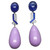 For KP Art Deco Style Blue Sapphire Phosphosiderite Gold Diamond Enamel Earrings
