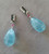 Art Deco Style 14 Kt Gold Diamonds Ruby Enamel Natural Aquamarine Drop Earrings