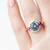 Artdeco Style 3.04 Carat Aquamarine and 0.38 Carat Ruby Enemaled Cocktail Ring