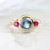 Artdeco Style 3.04 Carat Aquamarine and 0.38 Carat Ruby Enemaled Cocktail Ring