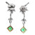 Vintage Diamond Colombian Emerald Platinum Gold Drop Earrings