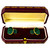 Art Deco Style Malachite Yellow Gold Handcrafted Cufflinks