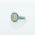 Art Deco Style Ring Emerald and Diamonds 18 Karat White Gold and Yellow Diamond