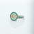 Art Deco Style Ring Emerald and Diamonds 18 Karat White Gold and Yellow Diamond