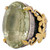Green Amethyst Ring Original Design with 14 Ct Amethyst Oval Cut, Wide Band