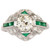 1.01 Carat Diamond and Emerald Platinum Engagement Ring