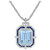 Beautiful Platinum Aquamarine Pendant Accented with Sapphires and Diamonds