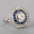 2.70 Carat Diamonds and Sapphires French Art Deco Ring