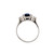 3.83 Carat Blue Sapphire and Shield-Cut Diamonds 3 Stone Platinum Ring