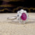 Contemporary Deco Style 0.80 Carat Ruby Diamond Cluster Ring in Platinum