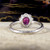 Contemporary Deco Style 0.80 Carat Ruby Diamond Cluster Ring in Platinum