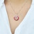 18 Karat Gold Custom Cut Taper Baguette Ruby Diamond Art Deco Style Pendant