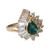 Estate Emerald and Diamond Cocktail Ring Gold