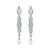 One-of-a-Kind Diamond Natural Pearl Platinum Long Dangling Chandelier Earrings