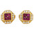 Ruby and Diamond Gold Cufflinks Estate Fine Jewelry