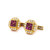 Ruby and Diamond Gold Cufflinks Estate Fine Jewelry
