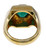 Hexagon Cut Emerald and Diamond Gold Ring