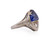 Art Deco 18 Karat White Gold Diamond and Sapphire Cabochon Marquee Style Ring