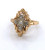 Art Deco Diamond Cross Yellow Gold Ring
