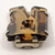Art Deco Silver Tone and Peach Glass Mirrored Initial R Dress Clip