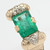 1930s Art Deco 3 Carat Emerald Diamonds 18 Karat Rose Gold Ring