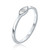 Diamond White Enamel Evil Eye Ring in 14K White Gold, Shlomit Rogel