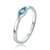Diamond Turquoise Enamel Eye Ring in 14K White Gold, Shlomit Rogel