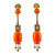 Mediterranean Peach Coral 0.30 Carat White Diamond Yellow Gold Clip-On Earrings