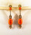 Mediterranean Peach Coral 0.30 Carat White Diamond Yellow Gold Clip-On Earrings