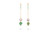 Handcrafted 18 Karat Yellow Gold 0.12 Karat Emerald Green Agate Leaves Earrings