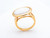 Ring 18 Carat Pink Gold Art Deco Style Surmounted White Onyx Stone Set Closed