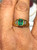 Colombian Emerald, Emerald Cut Diamond Solitaire Vintage Ring